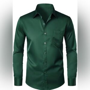 Amazon NWT Unopened Men's Button Down Deep Green Dress Shirt St Patrick’s Day